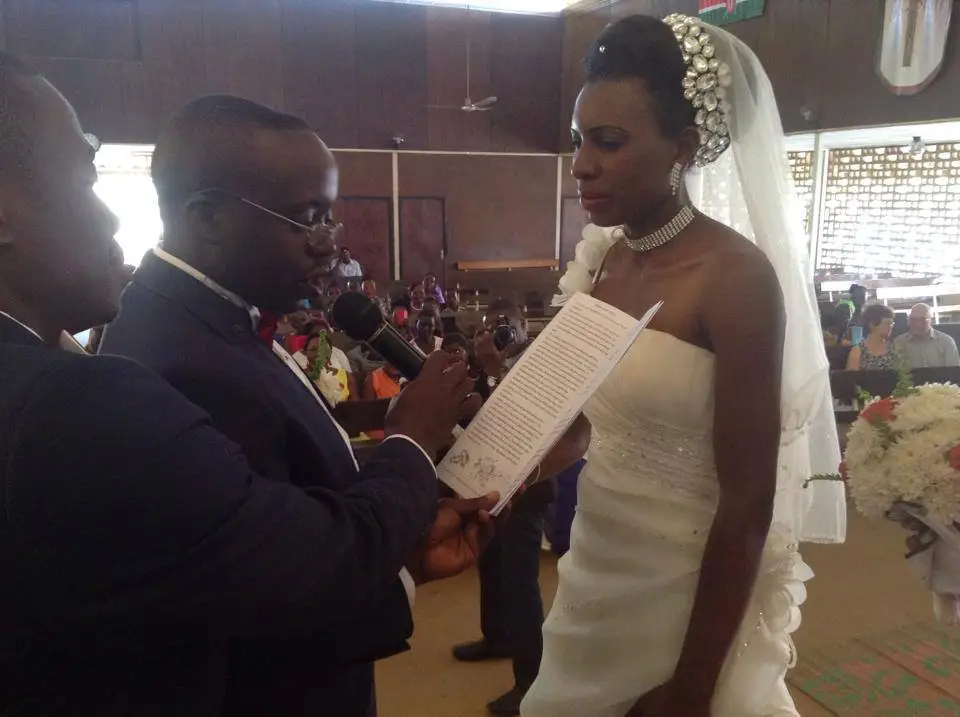 Brian Lubega and Wife during their wedding